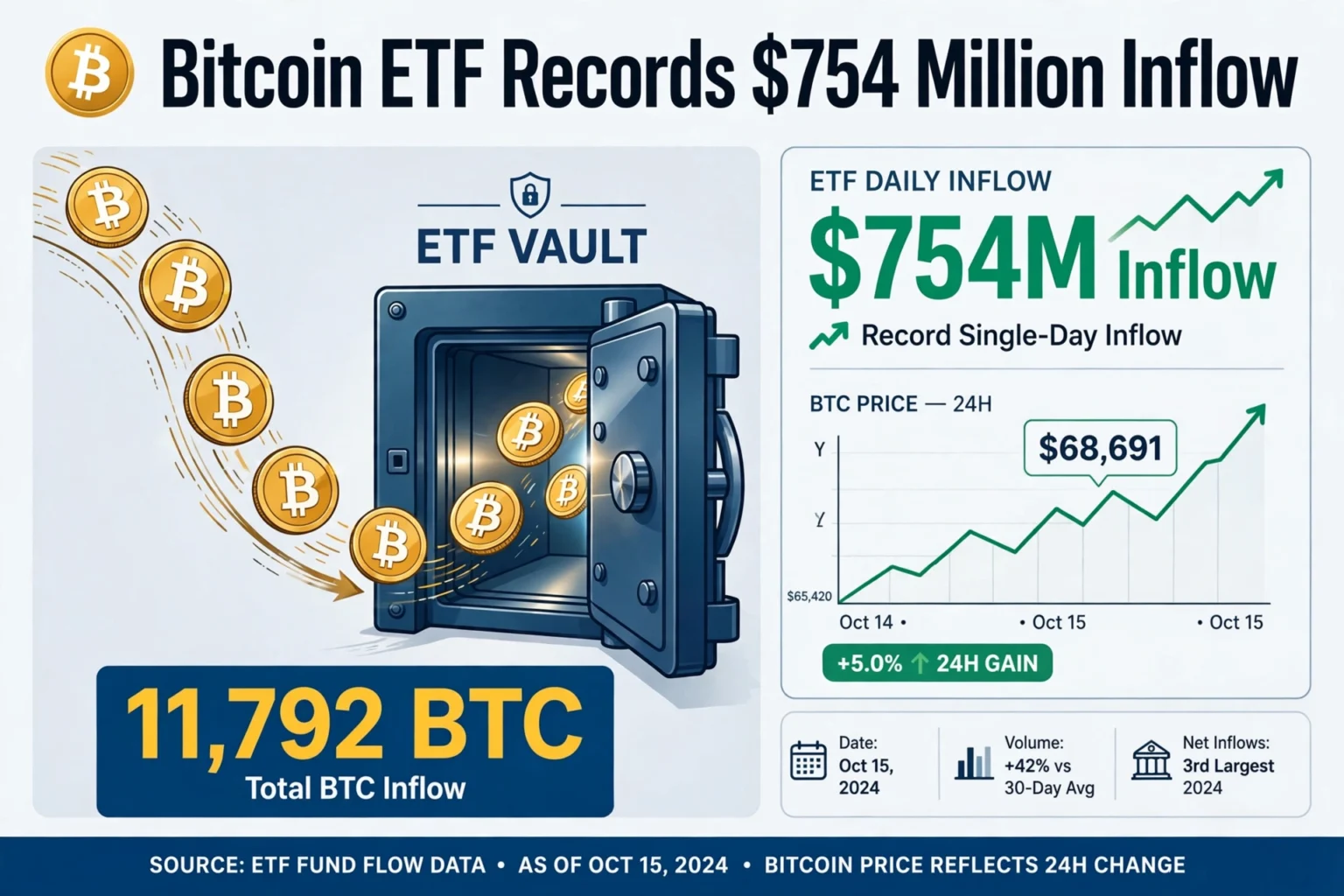 Bitcoin ETF Records $754 Million Inflow