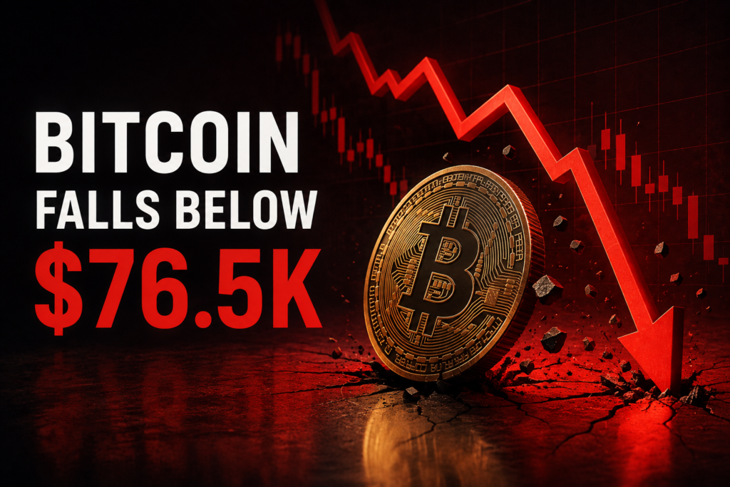 Bitcoin Falls Below $76.5K